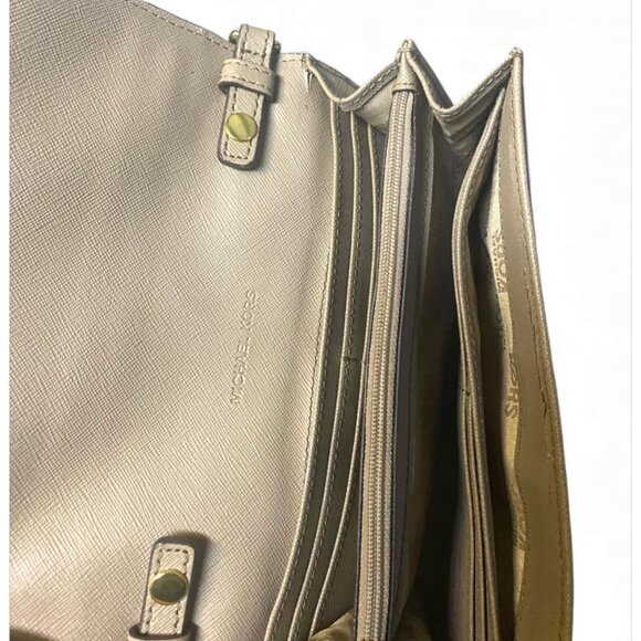 MICHAEL KORS - Jet Set Crossbody Bag Wallet, Medium - Brown/Gold - Picture 3 of 6